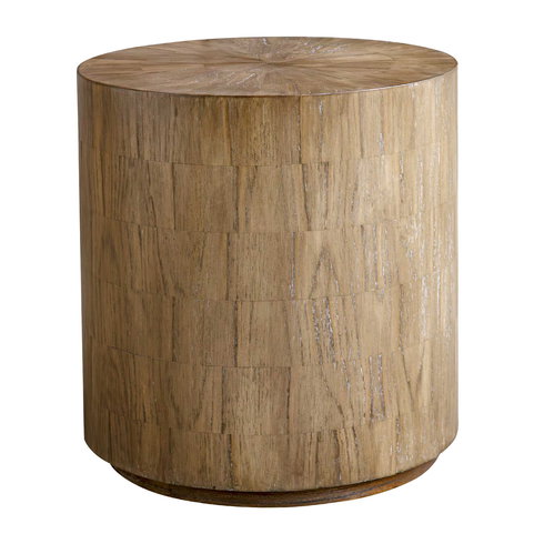 Nevis Wood Cylinder Side Table