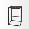 Clarissa 18.0L x 16.0W x 26.25H Dark Brown Woven Leather Seat with Black Iron Frame Counter Stool, Counter & Bar Stool by Mercana, 18" length x 16" width x 26" height thumbnail 9