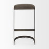 Tyson Backless 31in Seat Bar Stool | Brown/Gray Suede with Black Metal, Counter & Bar Stool by Mercana, 17.25" length x 17.5" width x 31" height thumbnail 3