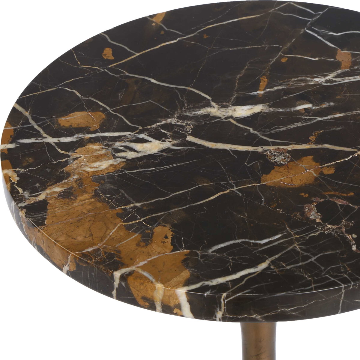 Karnes Dark Marble Drink Table, Furniture by Uttermost, 10" width x 23" height x 10" depth View 3