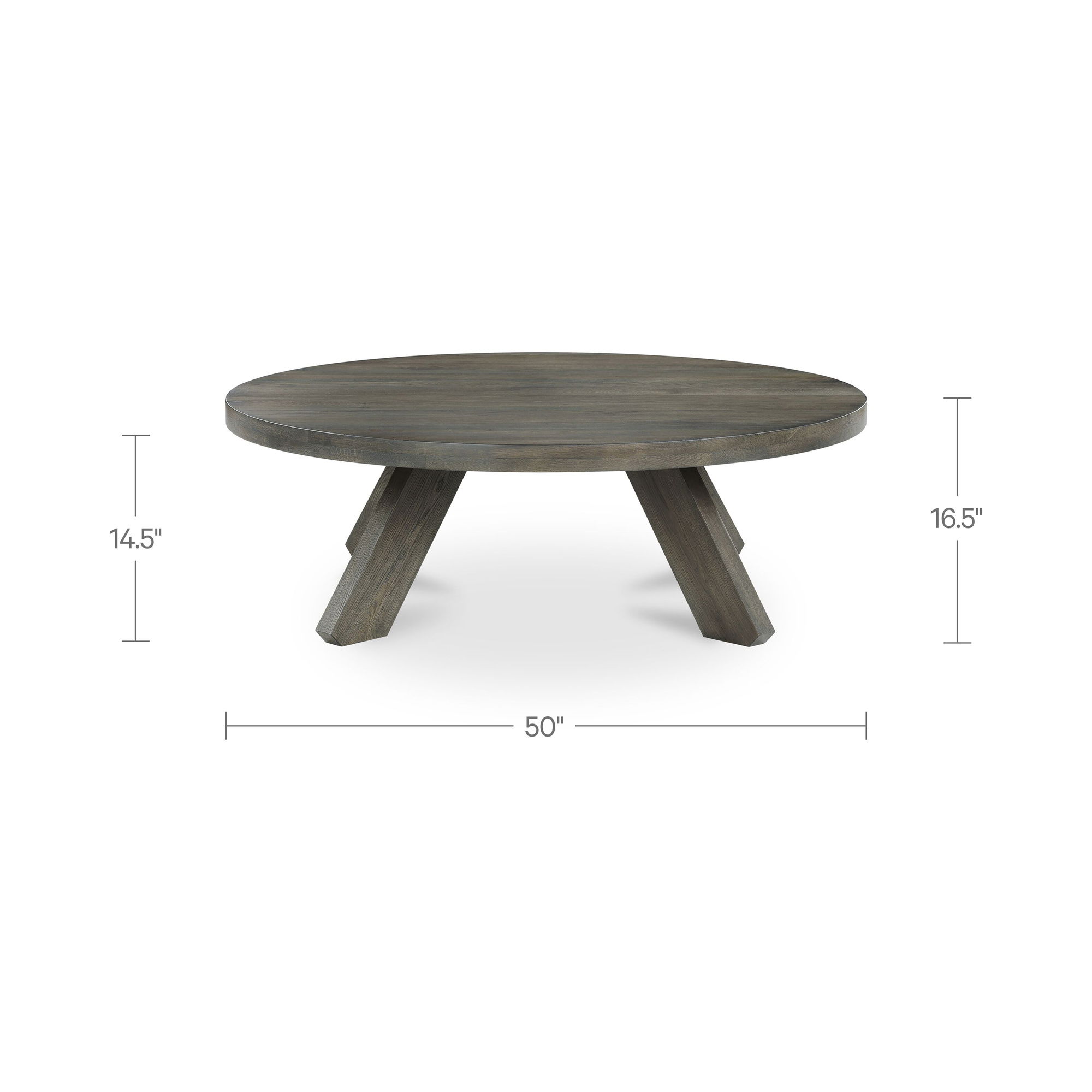 Alden Coffee Table Cool Brown, by Moe's Home, 50" width x 16.5" height x 50" depth View 9