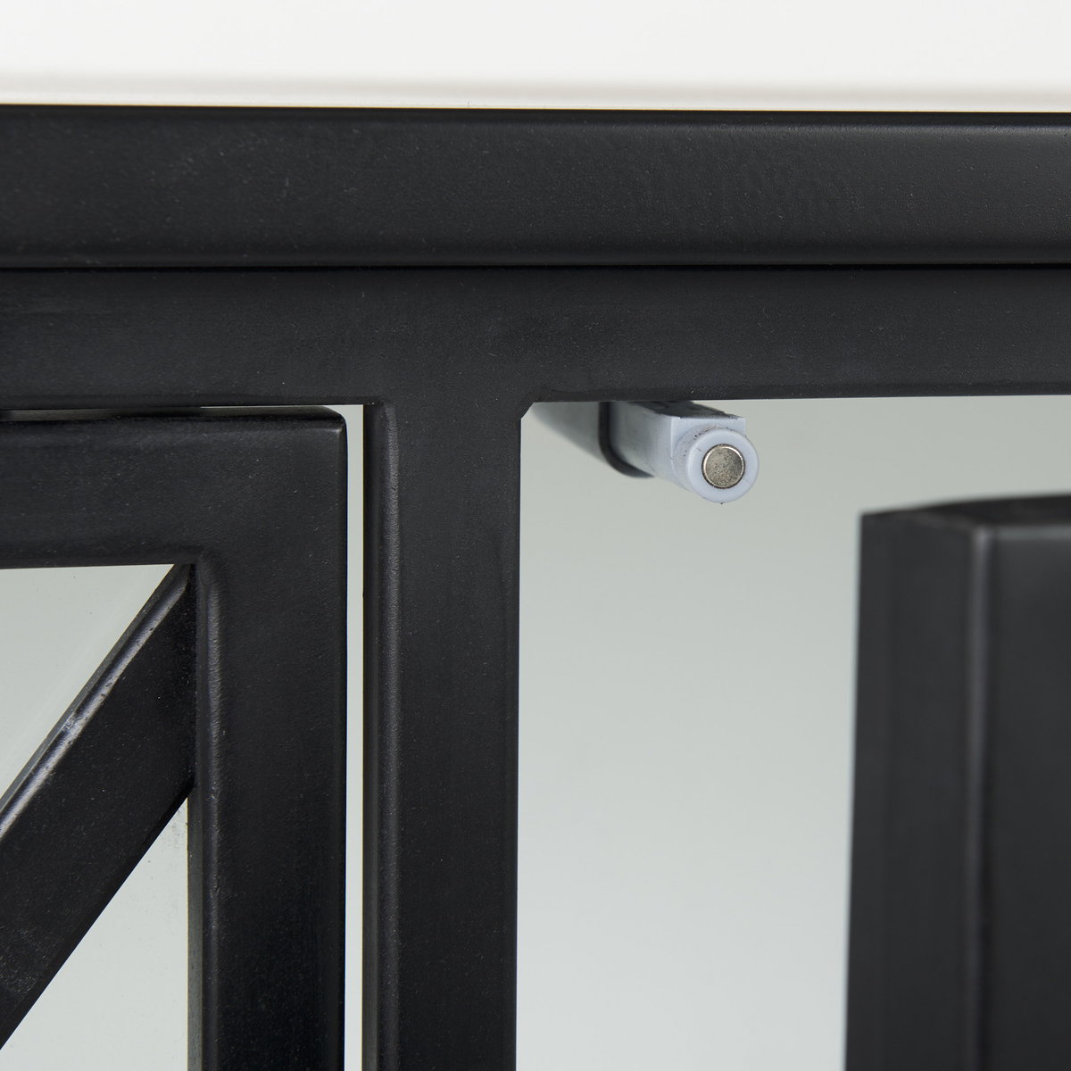 Aurelia Two Door Glass Cabinet, Cabinets & Chest by Mercana, 40.5" length x 16" width x 33" height View 10