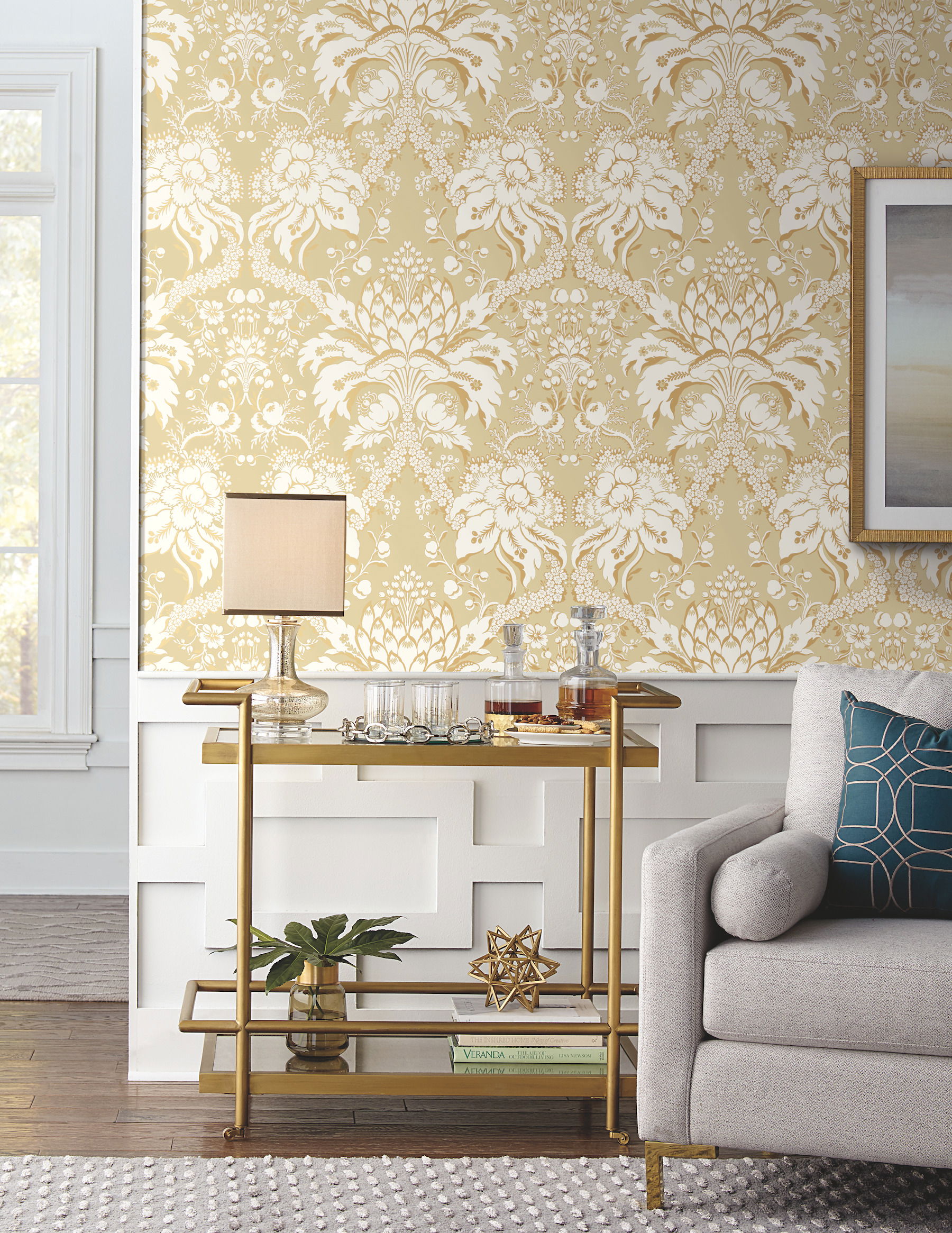 French Artichoke Dam Yellow Wallpaper large image 