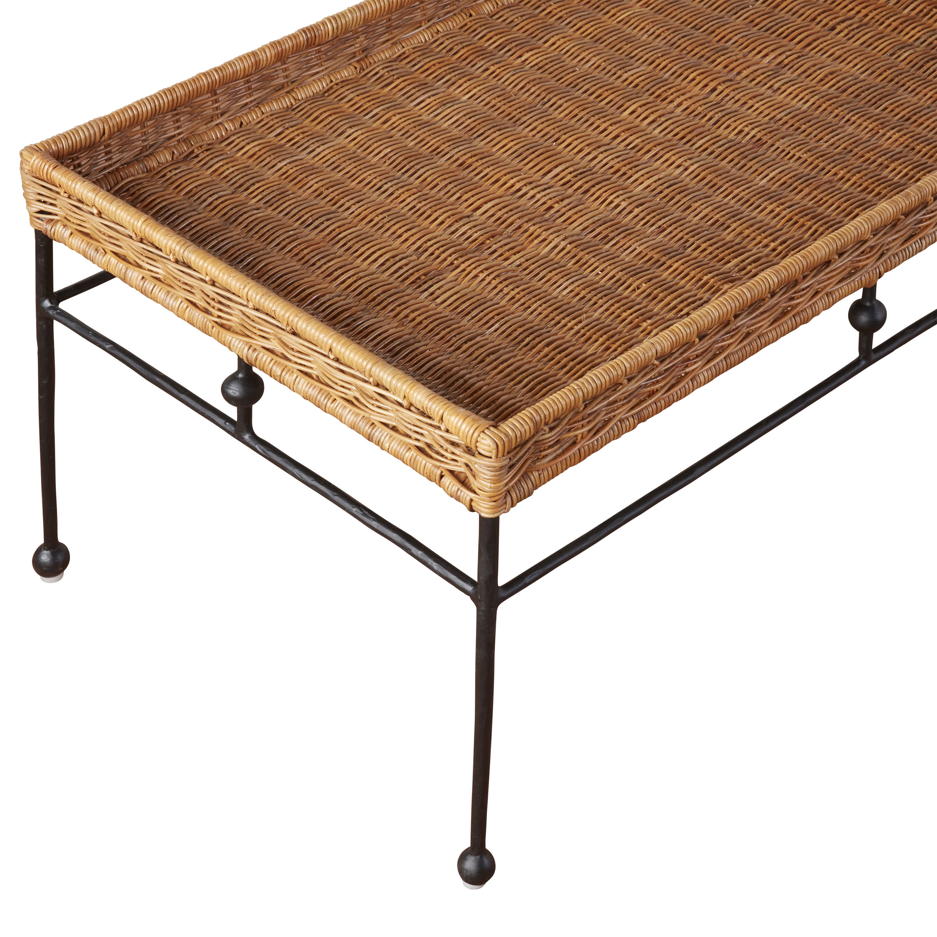 Lacoste Indoor/Outdoor Wicker Coffee Table, by Woven, 36.25" length x 22.5" width x 18.25" height View 3