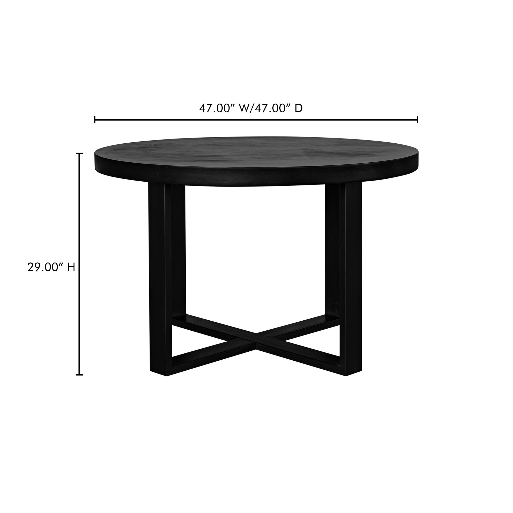 Jedrik Round Outdoor Dining Table Black large image 