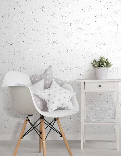 Starlight, Star Bright Blue & Grey Peel & Stick Wallpaper
