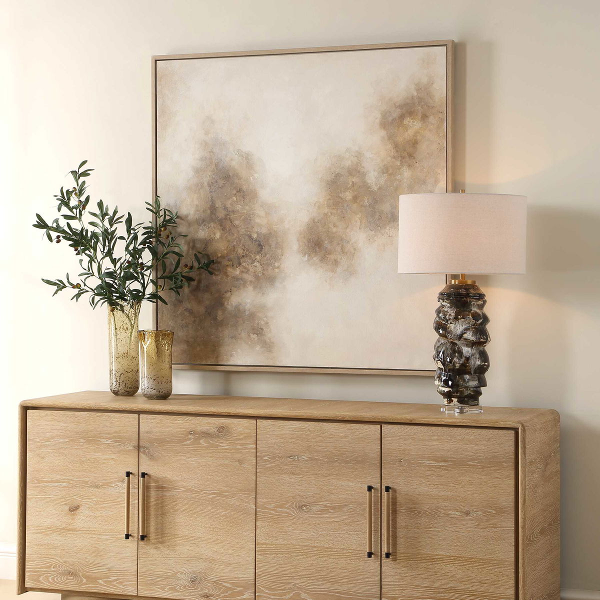 Up In Smoke Framed Modern Art, by Uttermost, 49.7" width x 49.7" height x 1.5" depth View 3