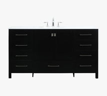 Online Designer Bathroom Black Riola Single Sink Vanity, 60"