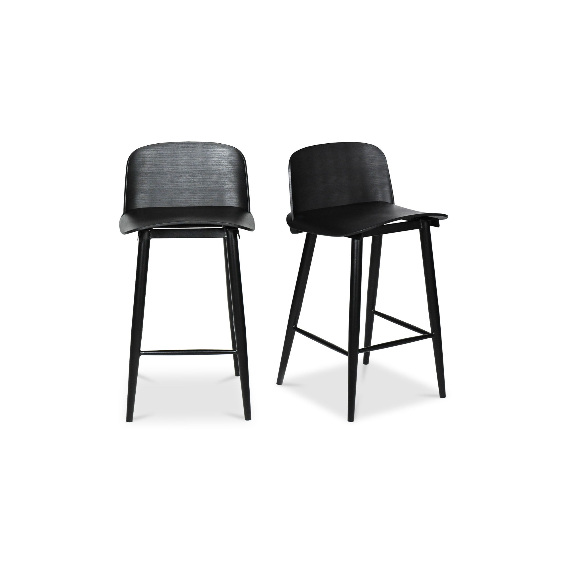 Looey Counter Stool Black - Set Of Two, Counter & Bar Stool by Moe's Home, 18" width x 34" height x 20" depth View 1