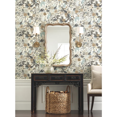Garden Party Brown & Beige Wallpaper