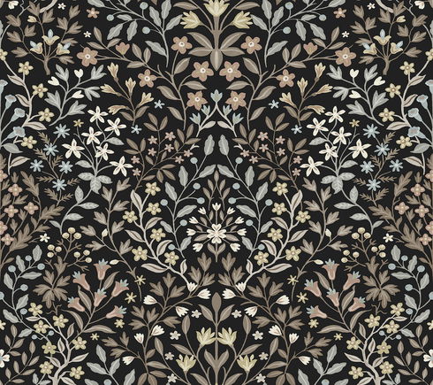 Garden Black & Neutral Terrace Wallpaper