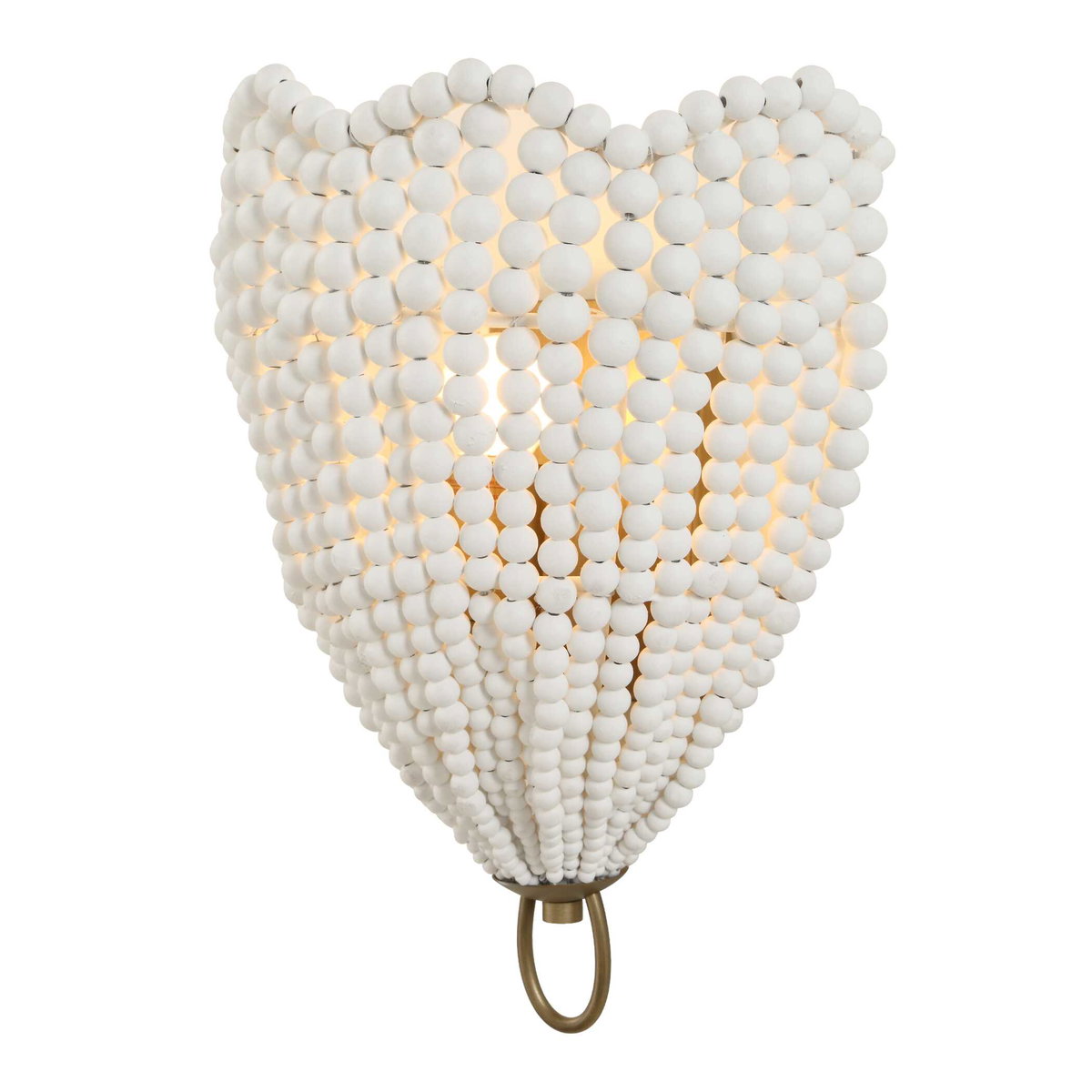 Biddeford 1 Light White Beaded Sconce, by Uttermost, 10" width x 14" height x 6" depth View 4