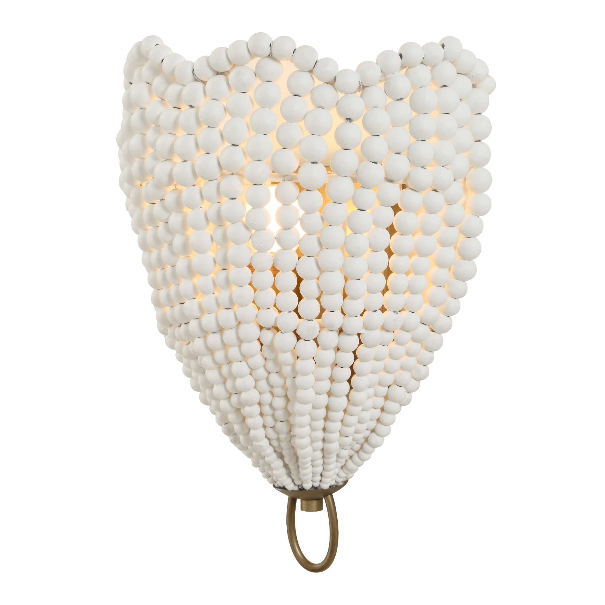 Biddeford 1 Light White Beaded Sconce large image 