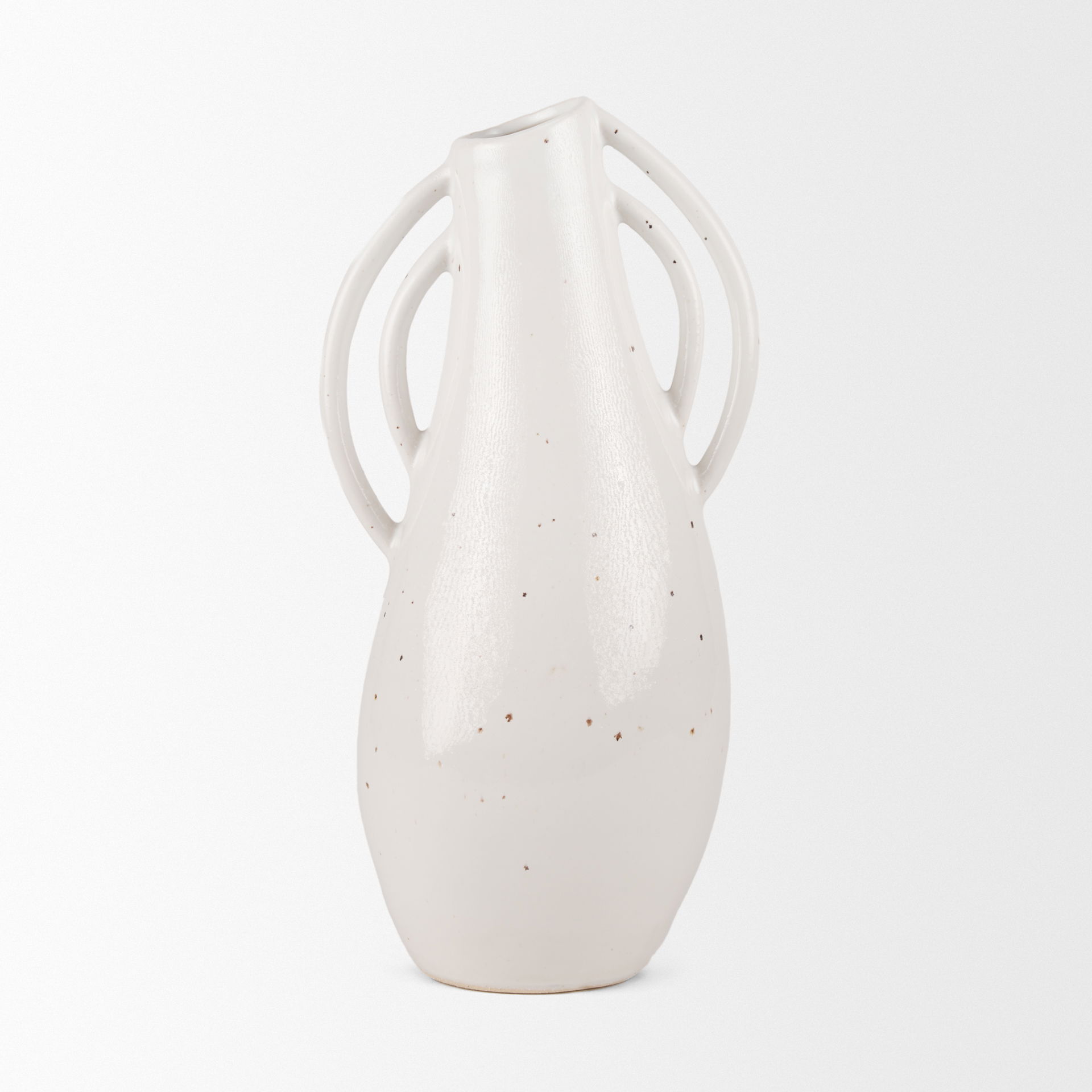 Urvi Tall Off White Speckled Asymmetrical Ceramic Vase large image 