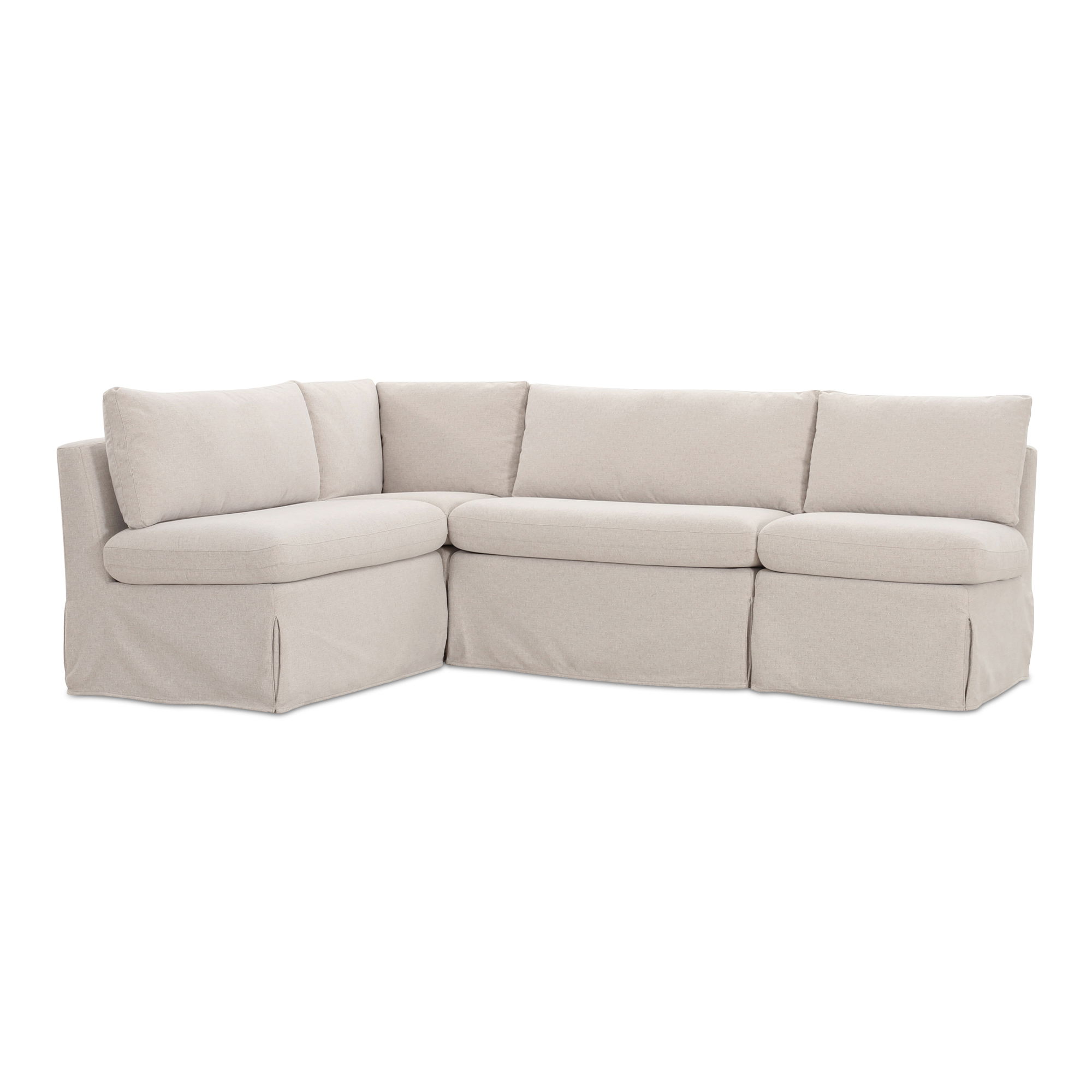 Fable Slipcover Dining Banquette L-shape Beige 96in large image 