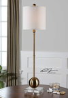 Laton Brass Buffet Lamp, by Uttermost, 9" width x 2'11" height x 9" depth thumbnail 4
