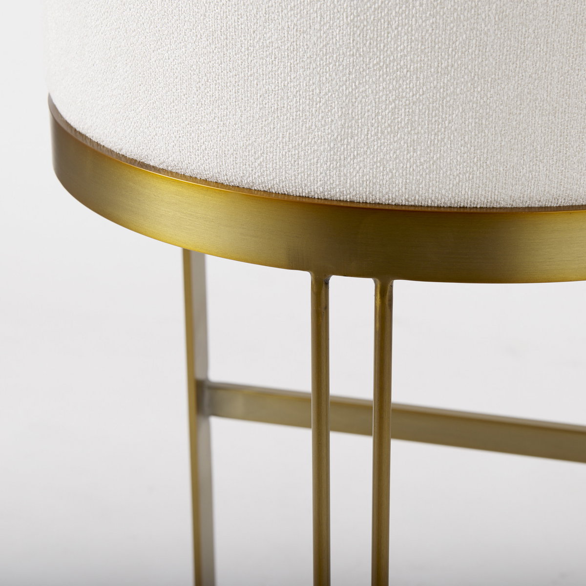 Hollyfield Low Back 28.75in Seat Bar Stool | Cream Fabric with Metal, Counter & Bar Stool by Mercana, 20.5" length x 19.7" width x 32.7" height View 10