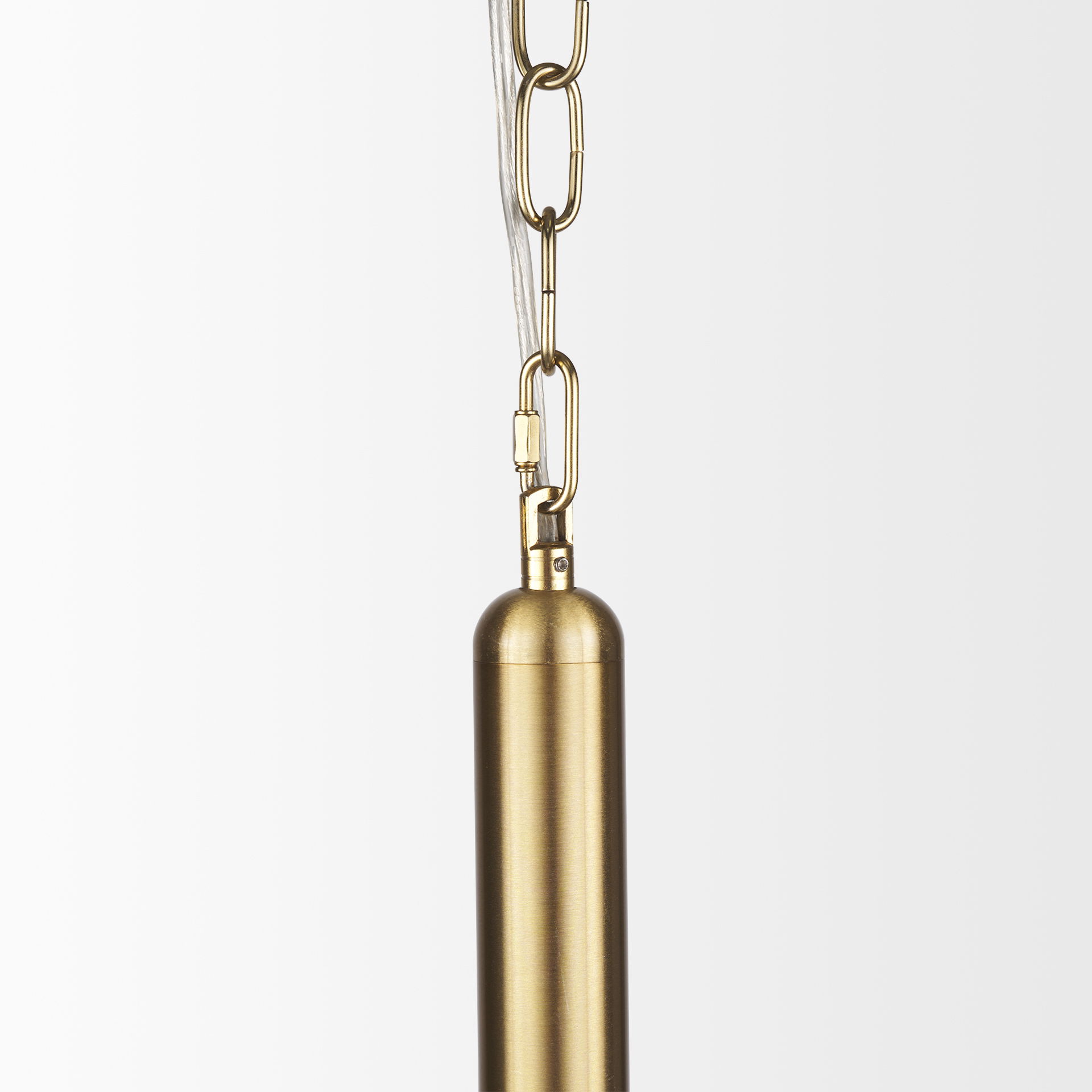 Britton Gold Metal with Clear Glass Globe 1-Light Pendant Light, by Mercana, 5.91" length x 5.91" width x 13.78" height View 6