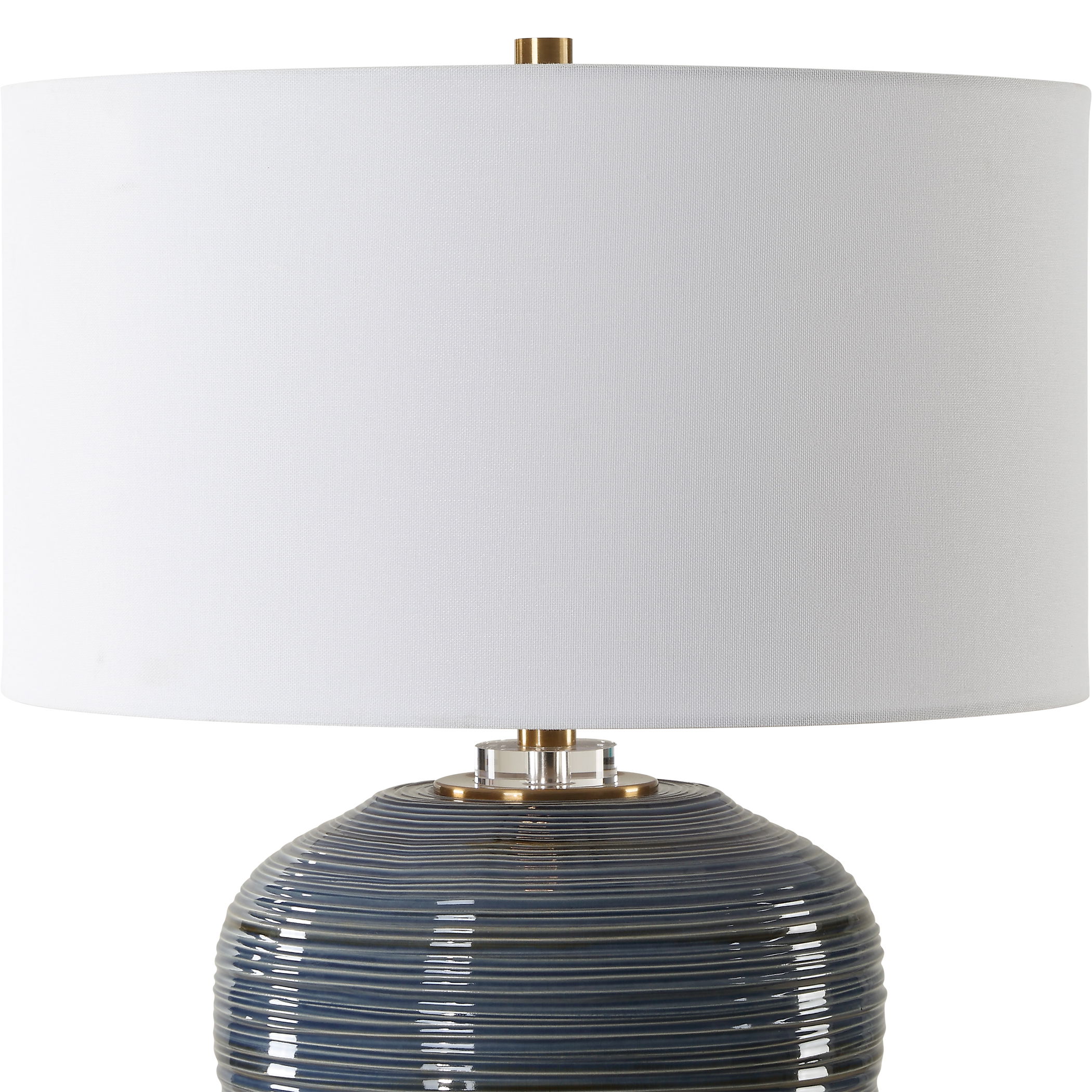 Moher Glossy Blue Table Lamp large image 