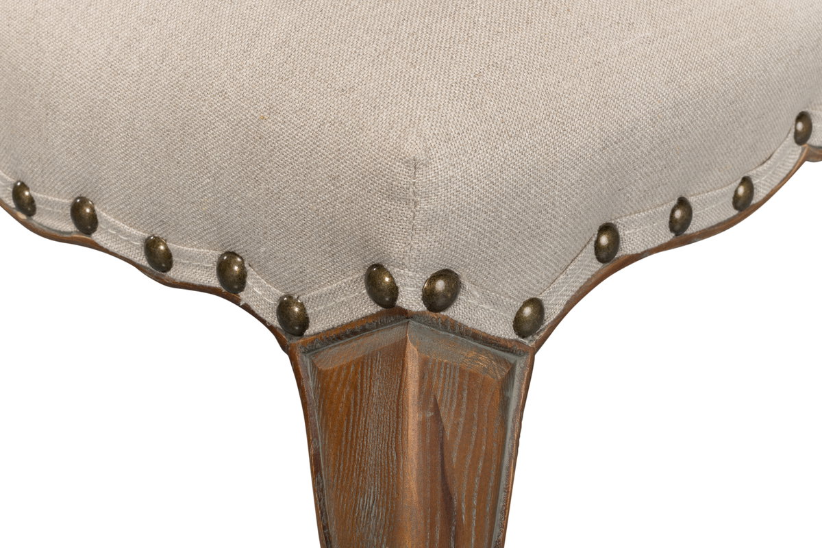 Thorne Side Chair  Beige, by Sarreid, 1'10" length x 1'8" width x 3'7" height View 7