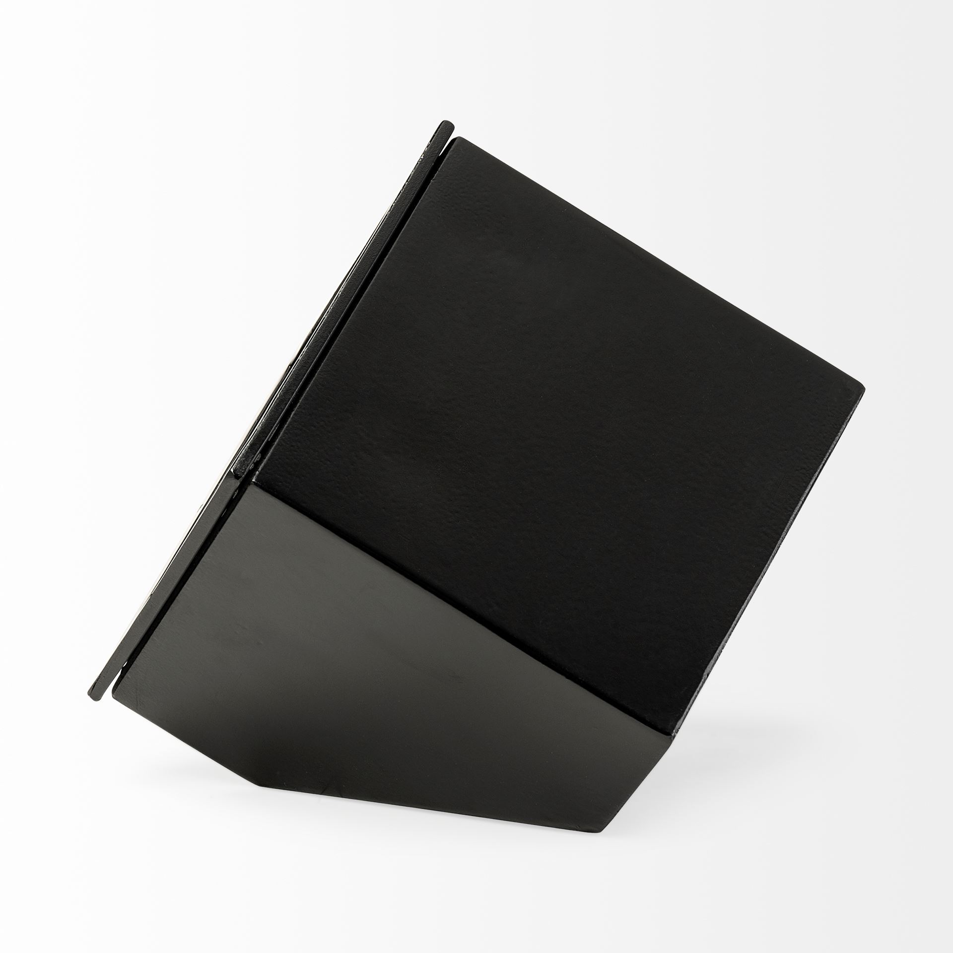 Ralph II Black Metal Cube Table Clock, by Mercana, 8.75" length x 10.25" width x 8.25" height View 6