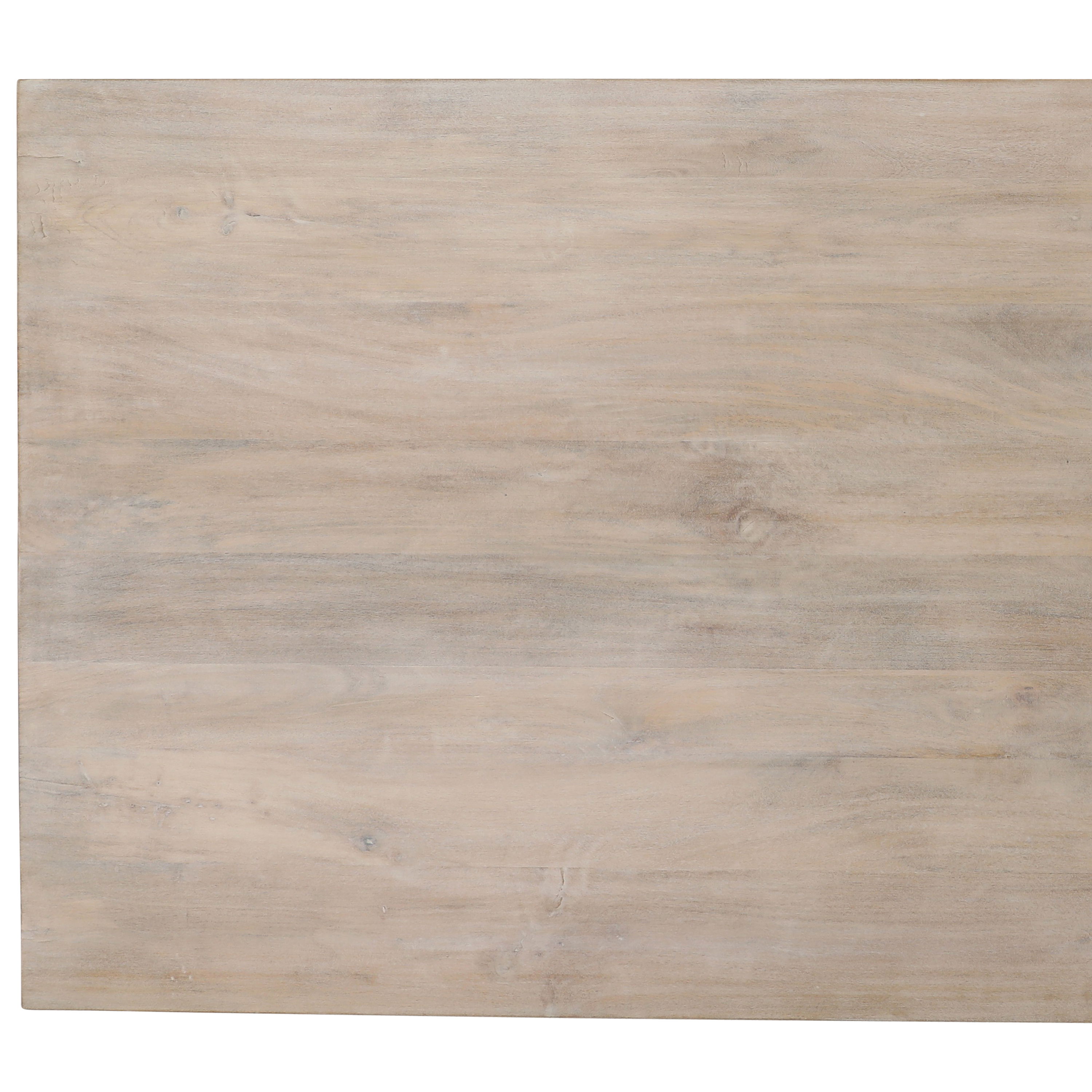 Annette Dining Table Whitewash, by Dovetail, 87" width x 30" height x 39" depth View 4