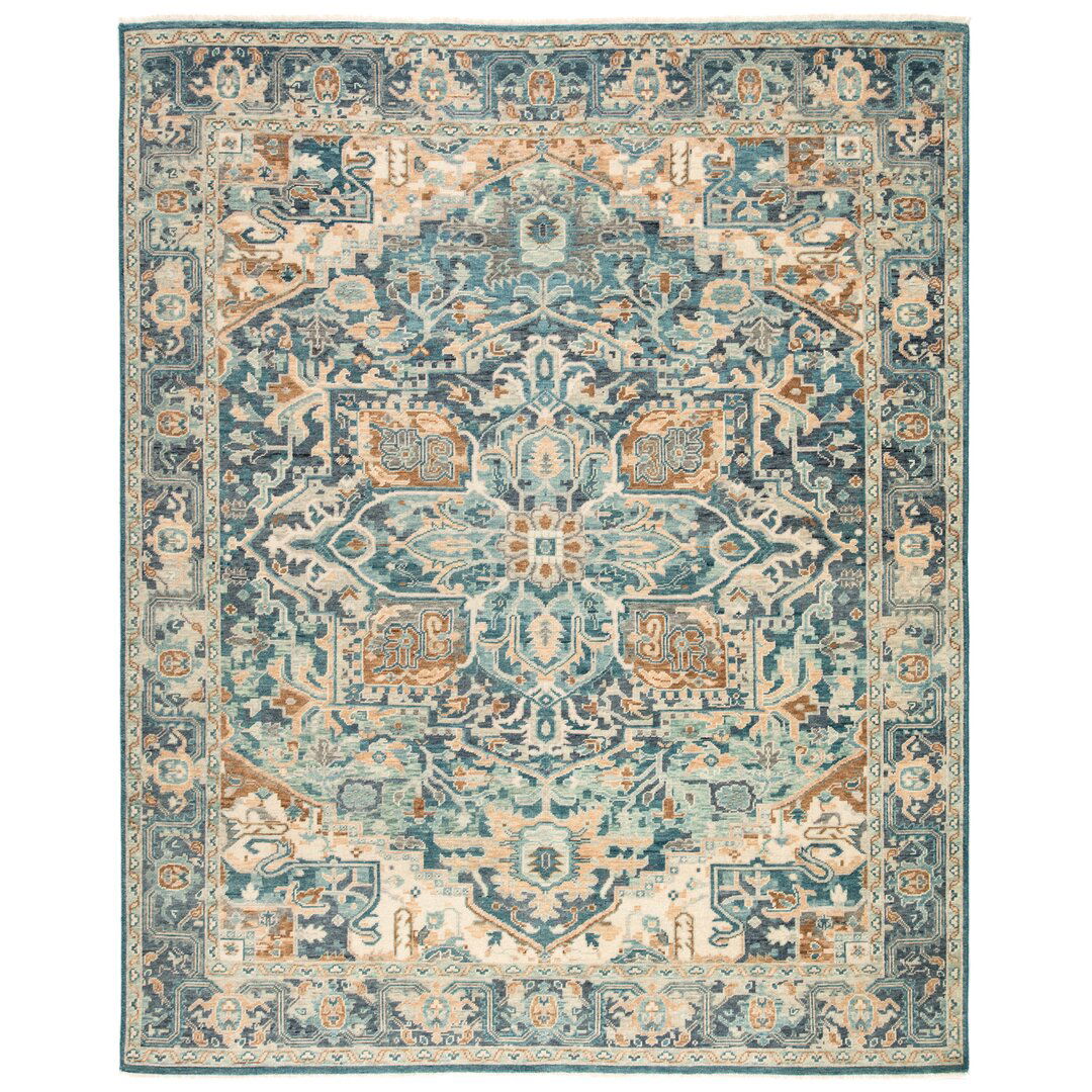 Jaipur Living Elyas Hand-Knotted Medallion Blue/ Ivory Area Rug (10'X14') large image 