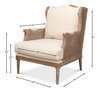 Ava Chair, by Sarreid, 2'11" length x 2'5" width x 3'2" height thumbnail 12