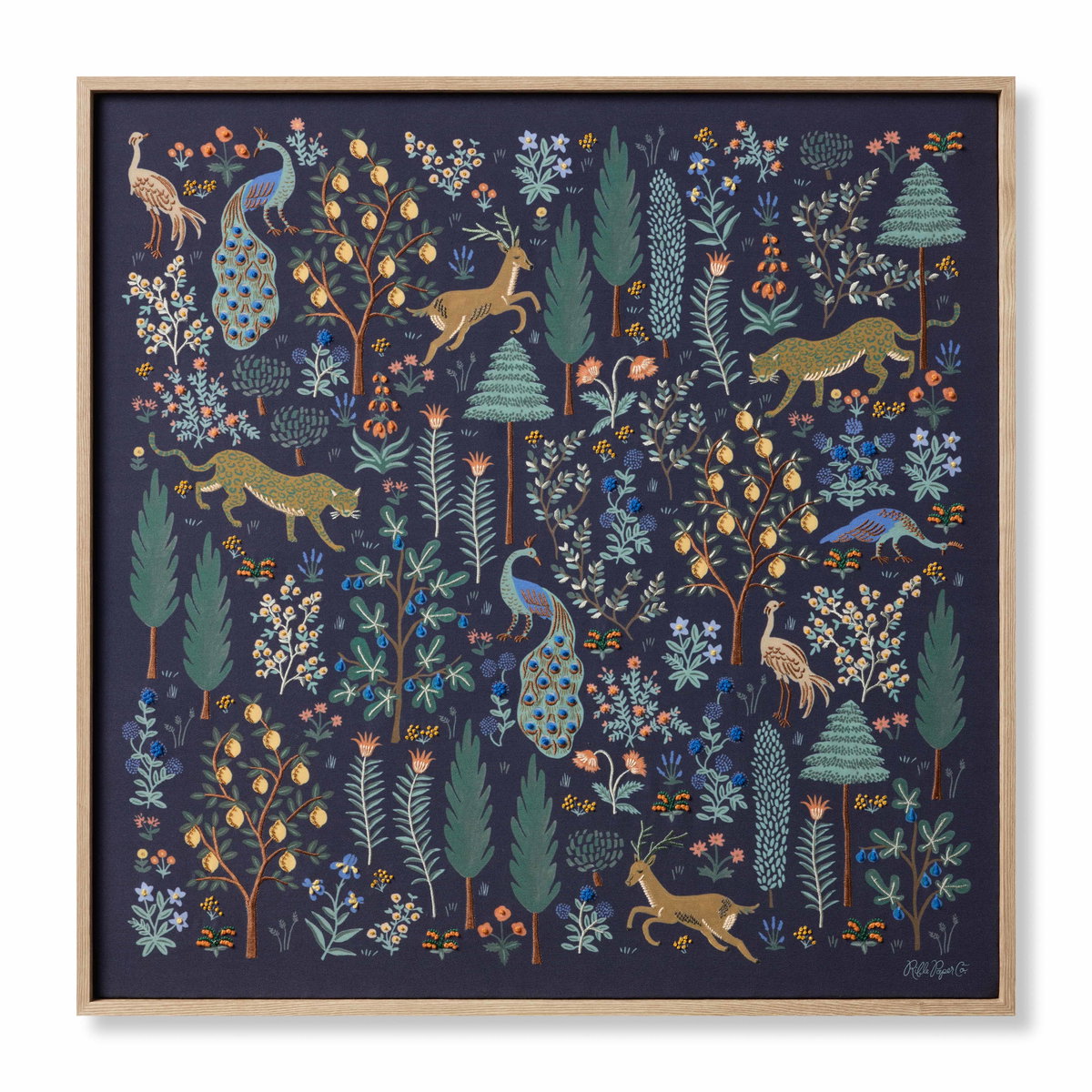 Rifle Paper Co. x Loloi Navy Menagerie Wall Art, Wall Hanging, 31" length x 31" width View 1
