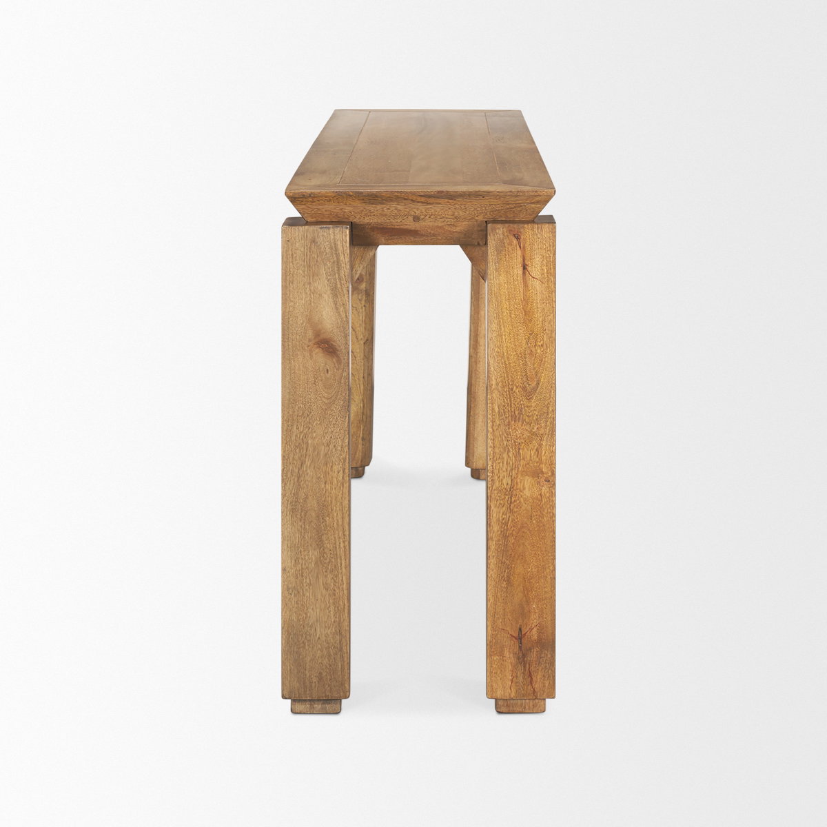 Sapphira Brown Wood Tapered Top Console Table, by Mercana, 60" length x 16" width x 32" height View 6