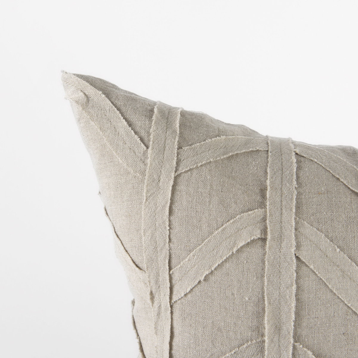 Ivivva 20x20 Beige Fabric Textured Pillow Cover, Decorative Pillow by Mercana, 20" length x 20" width x 0.2" height View 10