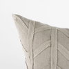 Ivivva 20x20 Beige Fabric Textured Pillow Cover, Decorative Pillow by Mercana, 20" length x 20" width x 0.2" height thumbnail 10