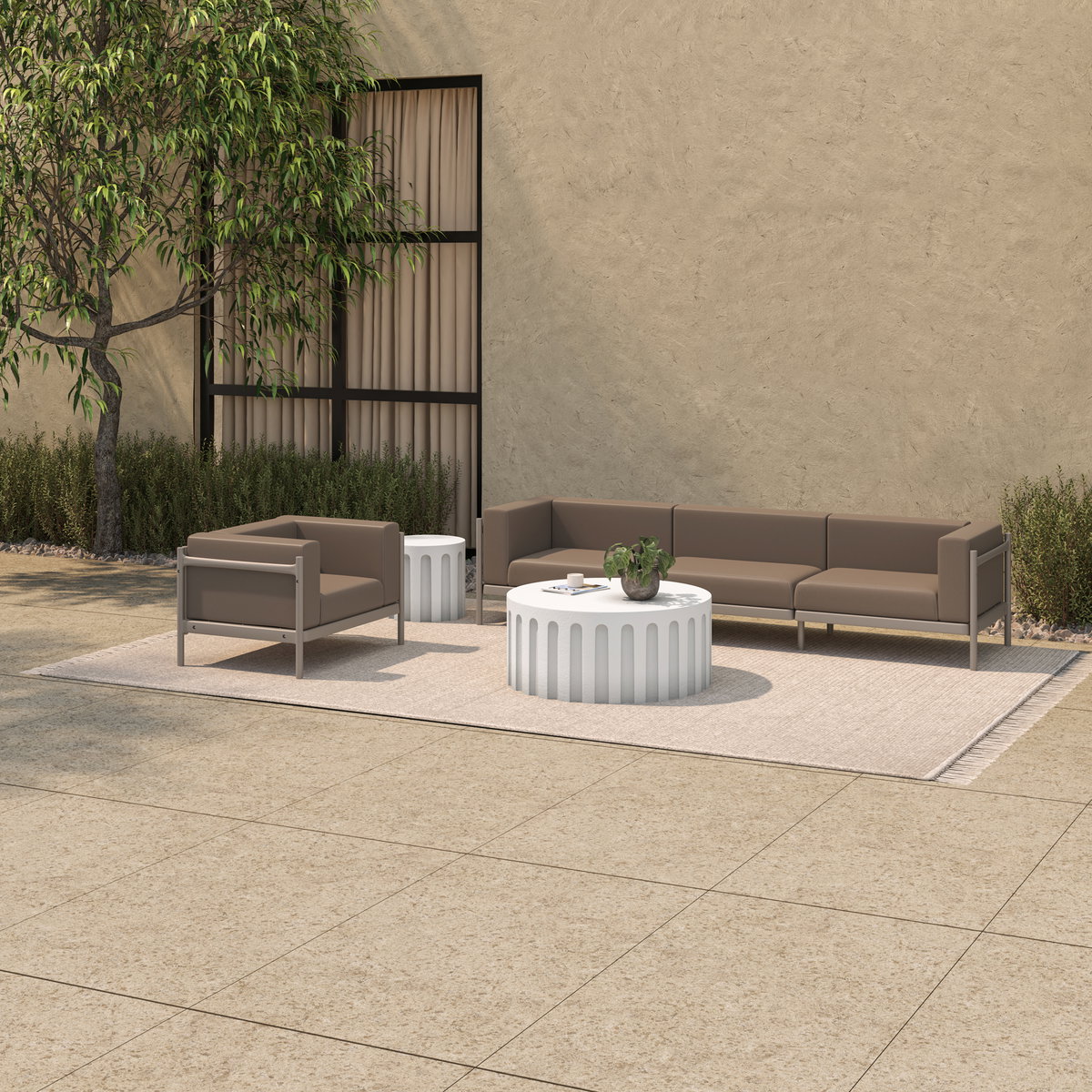 Suri Outdoor 3-seat Sofa, Sofas & Sectional by Moe's Home, 109" width x 26.2" height x 28.7" depth View 7