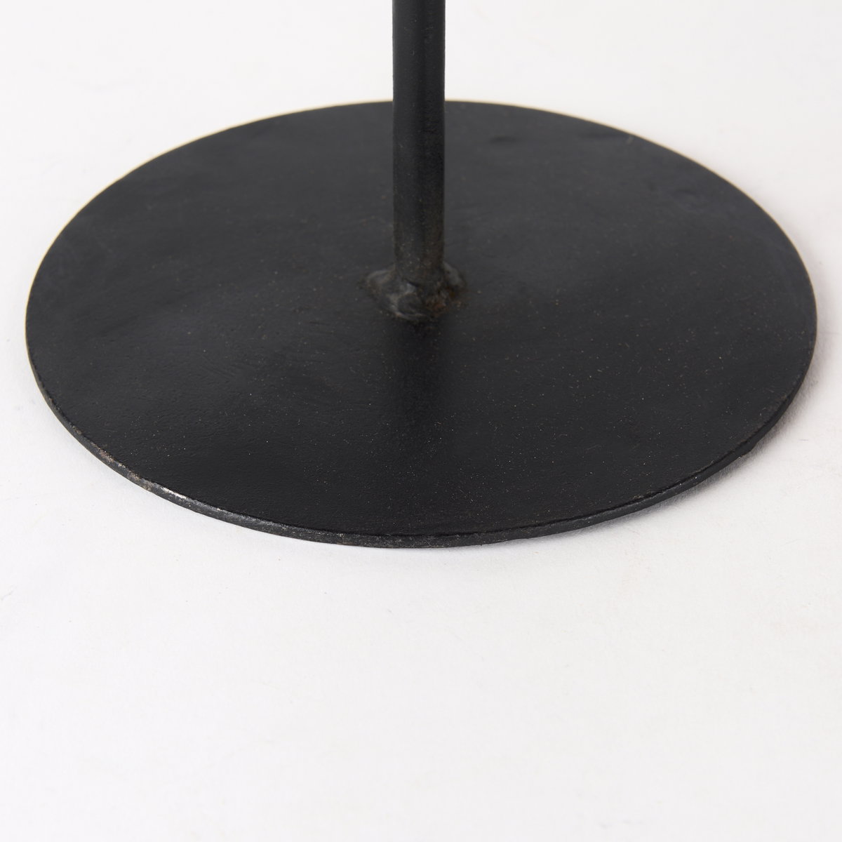 Lorenz (Set of 3) Light Brown Wood with Black Metal Base Round Decorative Display Stands, Decorative Tray by Mercana, 12" length x 12" width x 8" height View 9