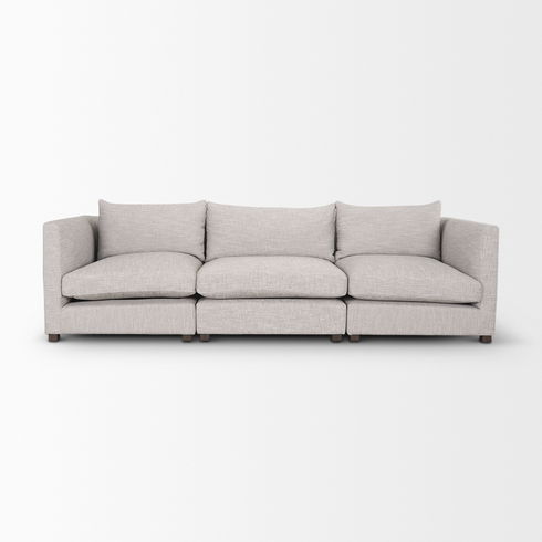 Halston 3 Piece Light Grey Sofa Set