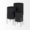 Claypoole (Set of 3) Black Plant Stands, Planter by Mercana, 15" length x 15" width x 24.5" height thumbnail 7