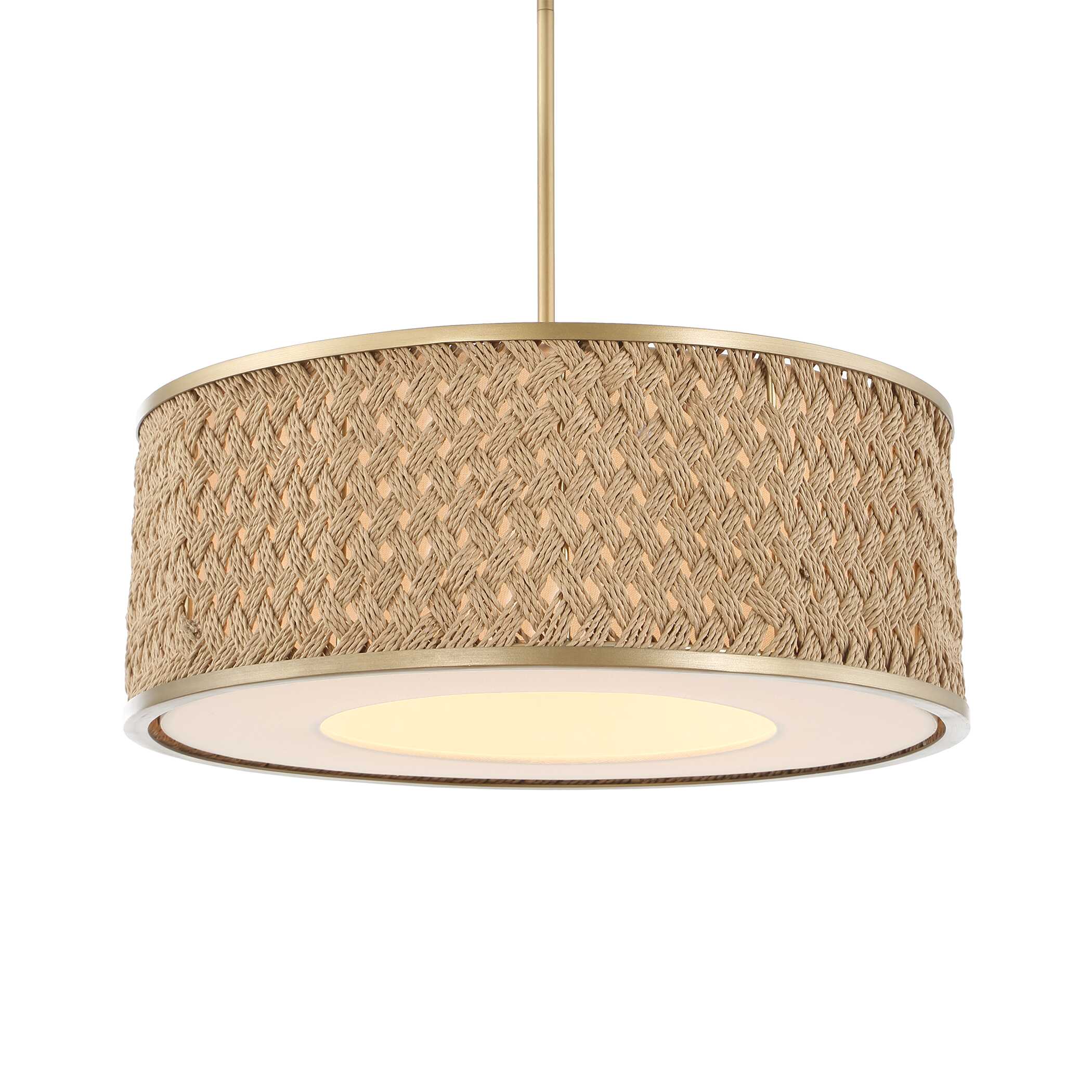 Pinchot 4 Light Rattan Drum Pendant large image 