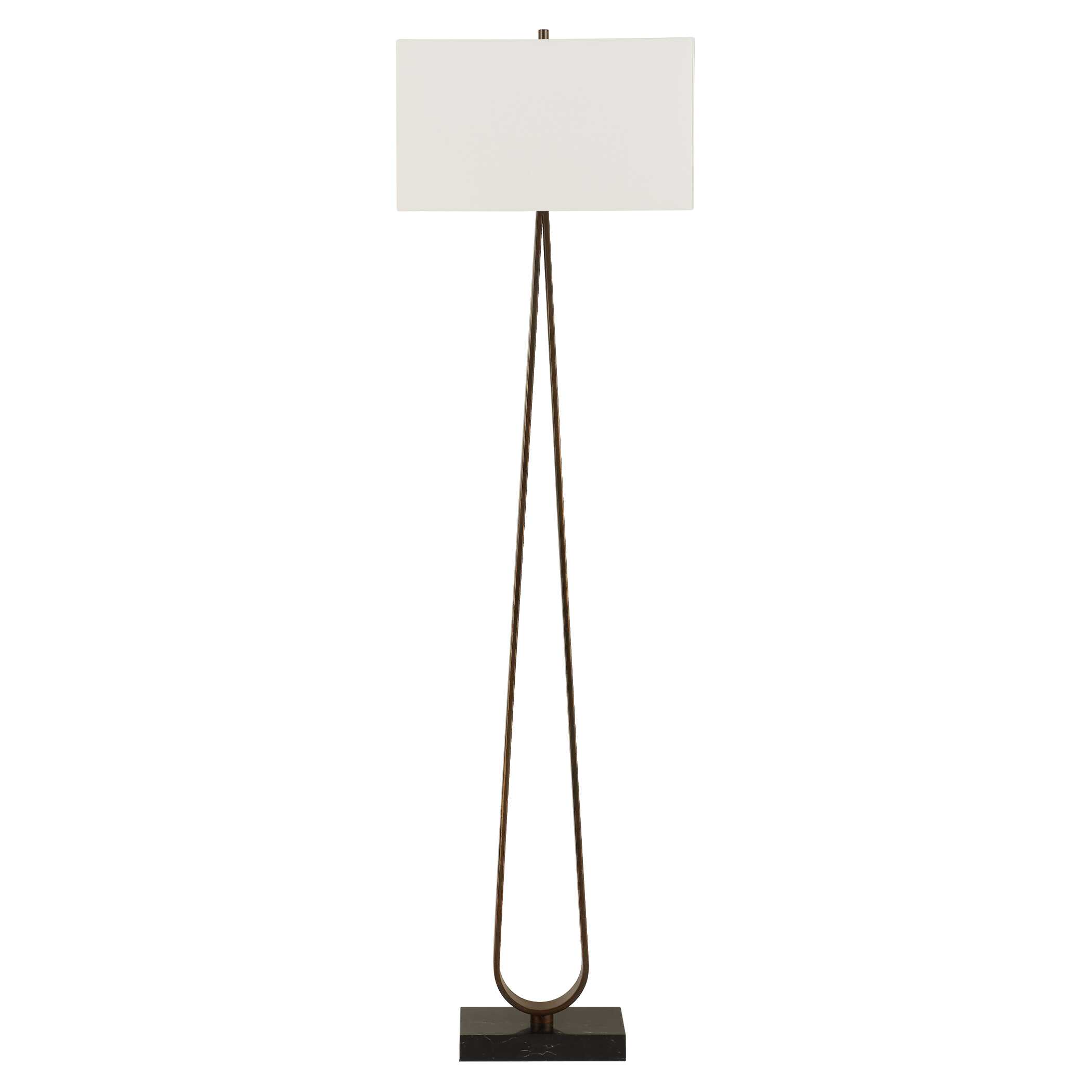Galloway Minimalist Bronze Floor Lamp, by Uttermost, 18" width x 64.75" height x 10" depth View 8