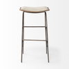 Katniss Backless 30in Seat Bar Stool | Cream Fabric with Gold Metal, Counter & Bar Stool by Mercana, 16" length x 16" width x 30" height thumbnail 4