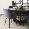 Ronald Curved Back Dining Side Chair | Grey Velvet with Black Wood, Dining Chair by Mercana, 23.25" length x 21.75" width x 32.25" height thumbnail 5