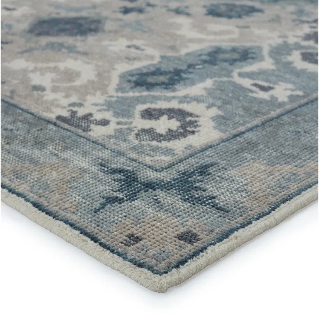 Jaipur Living Modify Handknotted Medallion Blue Light Gray Runner Rug large image 
