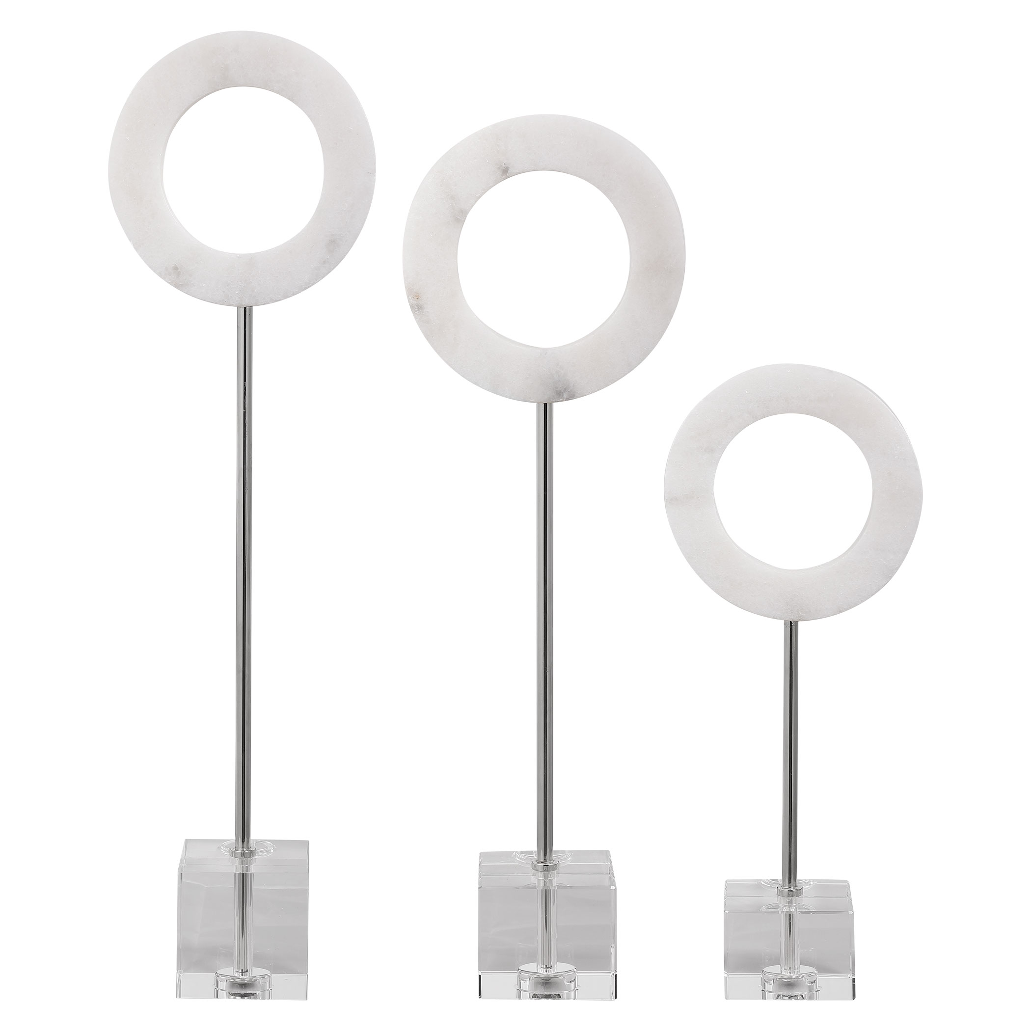 Coin Toss Marble Rings Set/3, Decorative by Uttermost, 6" width x 22" height x 3" depth View 4