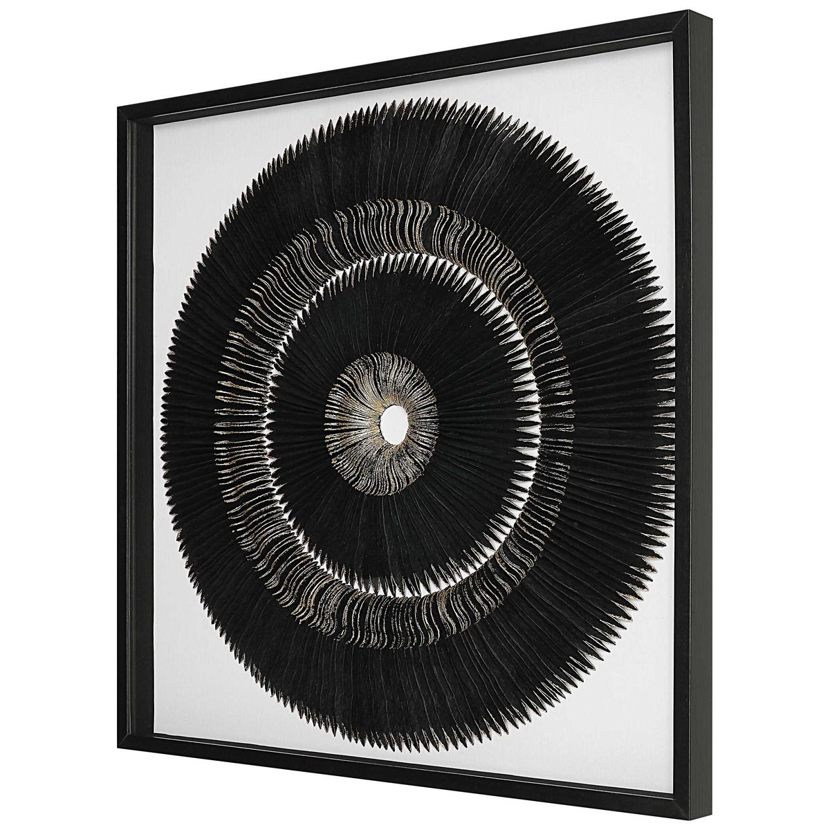 Sandara Black And Gold Shadow Box, Art by Uttermost, 39.37" width x 39.37" height x 2.5" depth View 5