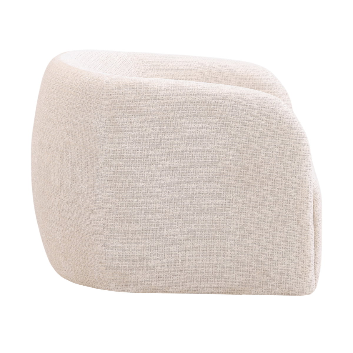 Neva Swivel Chair Cream, Accent Chair by Dovetail, 32.75" width x 28" height x 35.75" depth View 3