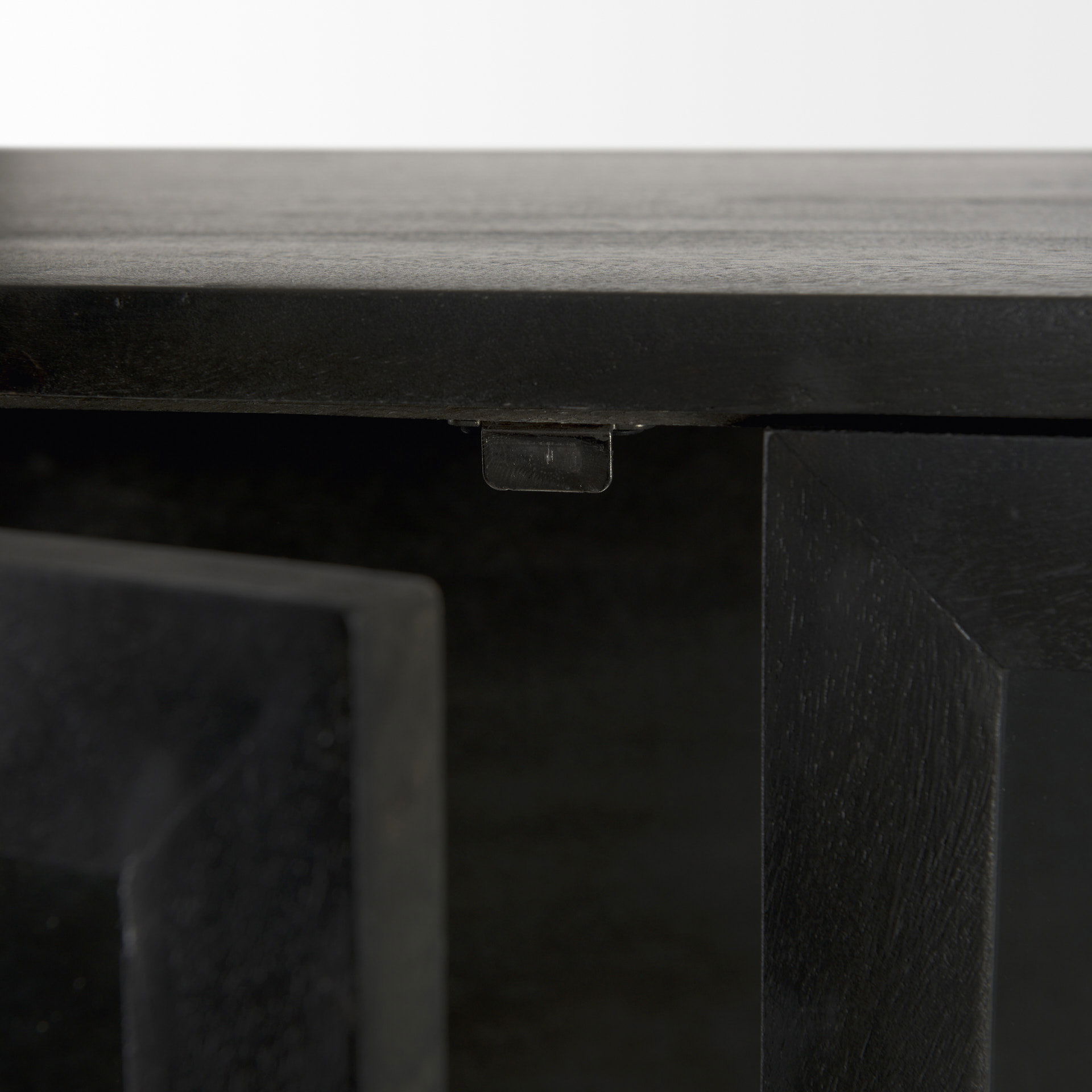 Arelius 36L x 18W x 63H Black-Brown Wood with Black Metal Base Display Cabinet large image 