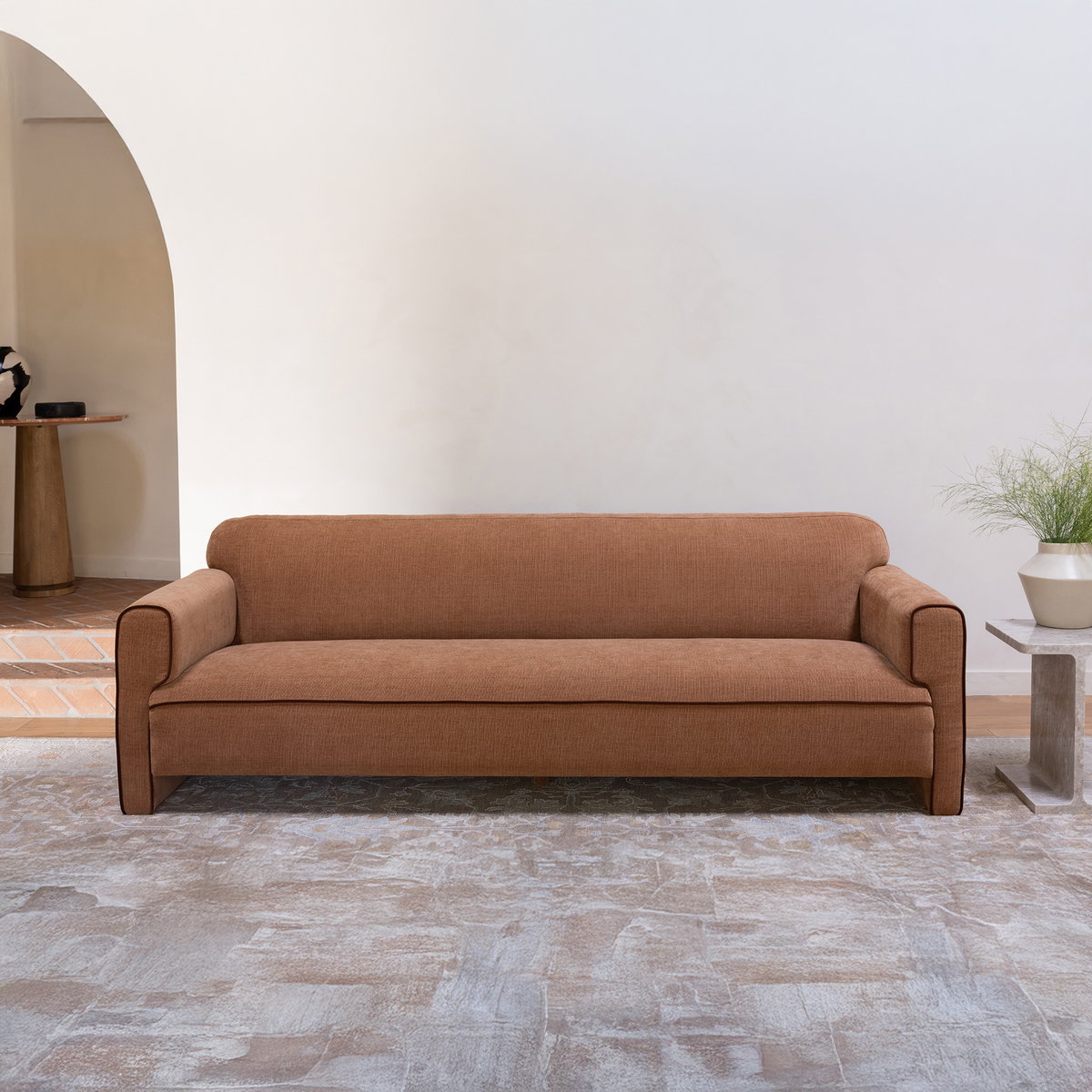 Leo Sofa Light Brown, Sofas & Sectional by Moe's Home, 90" width x 29.5" height x 33.8" depth View 10
