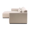 Brooklyn Chaise Sectional Cream, Sectional Sofa by Dovetail, 134.25" width x 29.5" height x 65" depth thumbnail 2