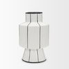 Dinah Large White with Black Stripes  Ceramic Vase, by Mercana, 9.84" length x 9.84" width x 15.94" height thumbnail 6