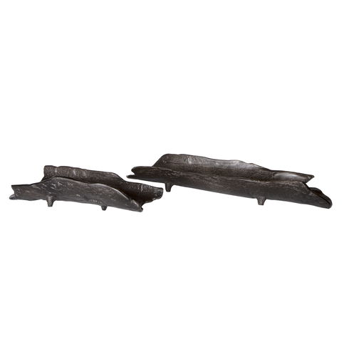 Caryn Nickel Trays Set/2