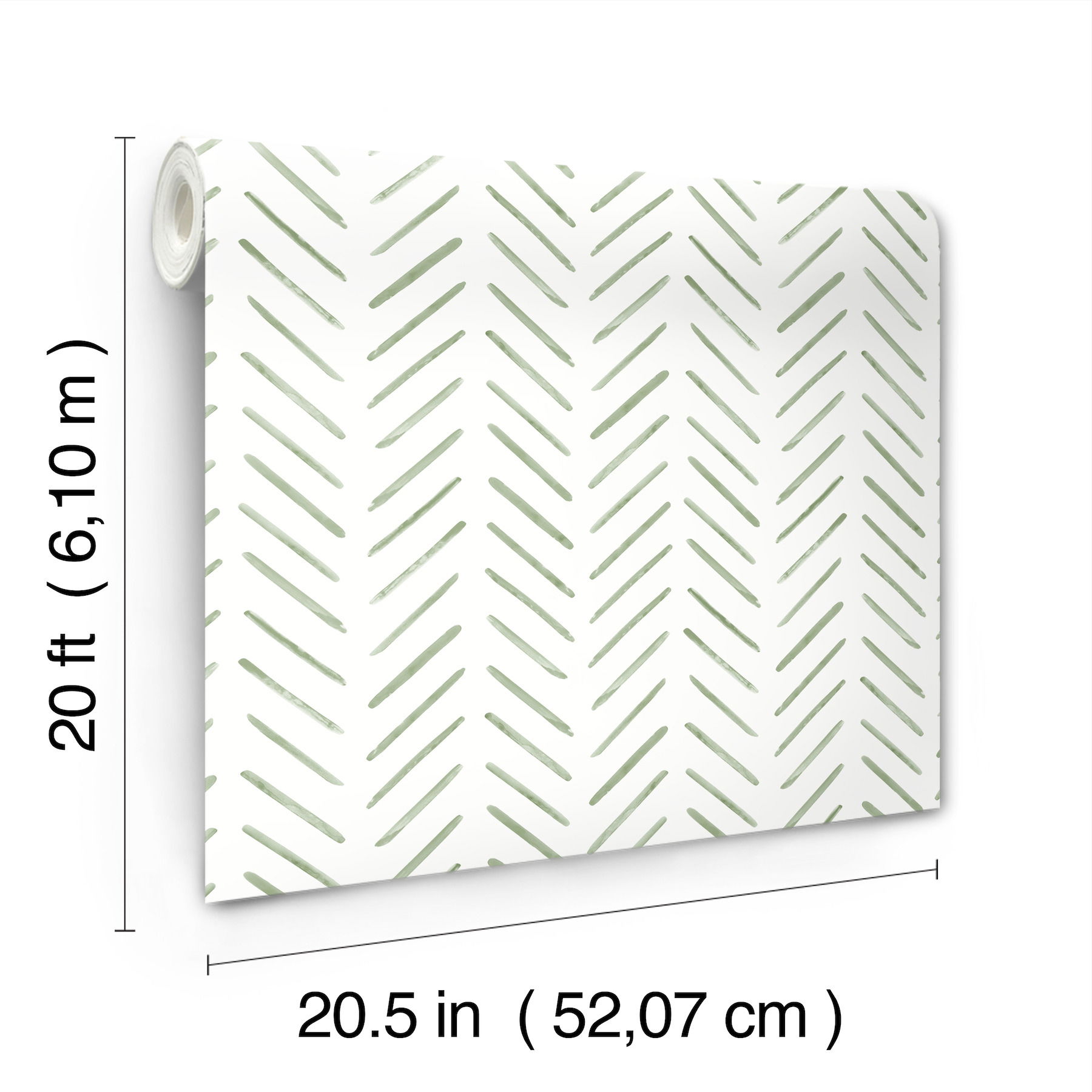 Painted Herringbone Fern Peel & Stick Wallpaper large image 